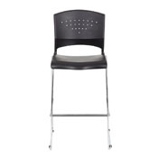 Boss Black Stool With Chrome Frame, B16400-BK-2